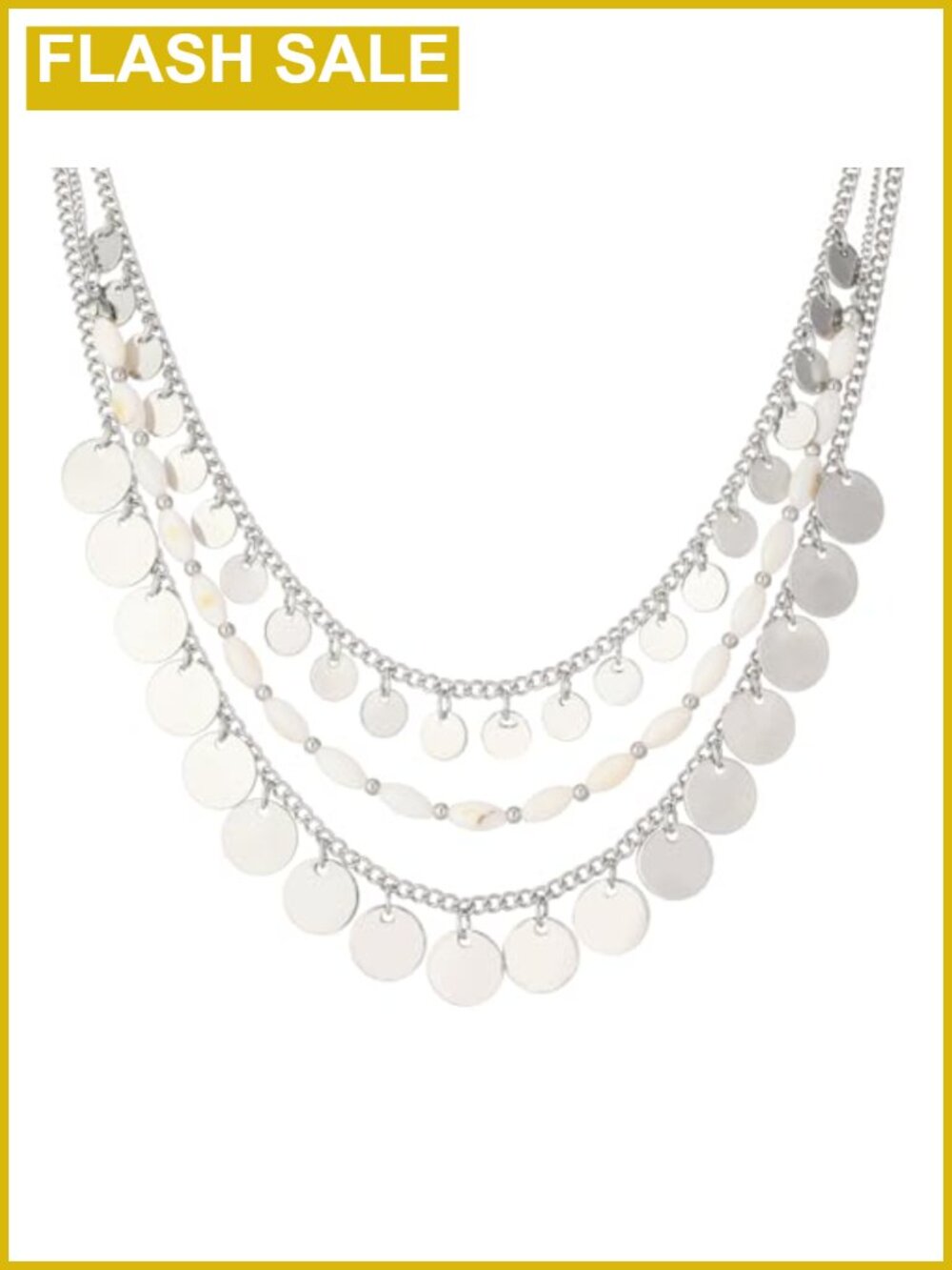 Layered Beaded Chunky Necklace Boho Shell Statement Collar Costume Jewelry Gift